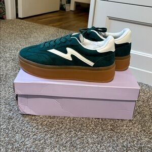 Madden Girl Green and White Sneakers
